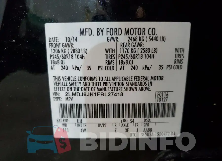 2LMDJ6JK1FBL27418 Photo# 12