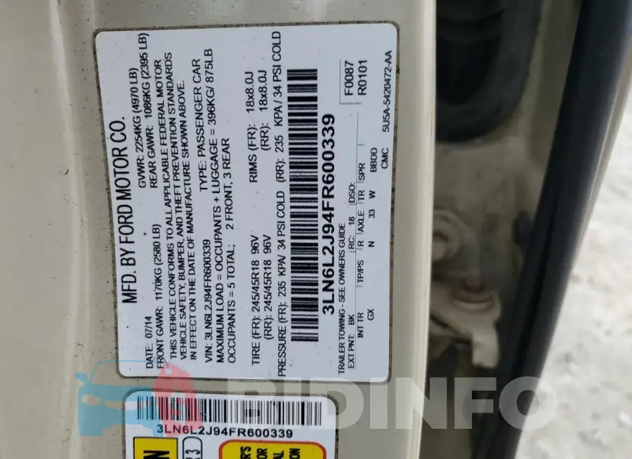 3LN6L2J94FR600339 Photo# 12