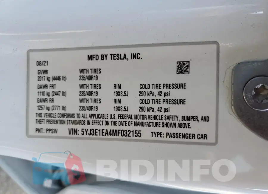 5YJ3E1EA4MF032155 Photo# 13