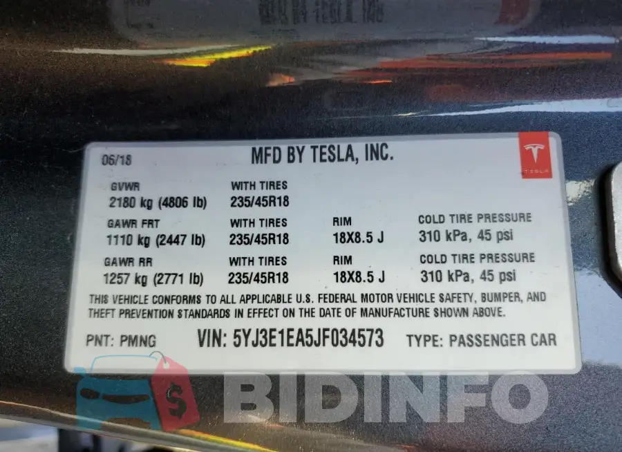 5YJ3E1EA5JF034573 Photo# 12