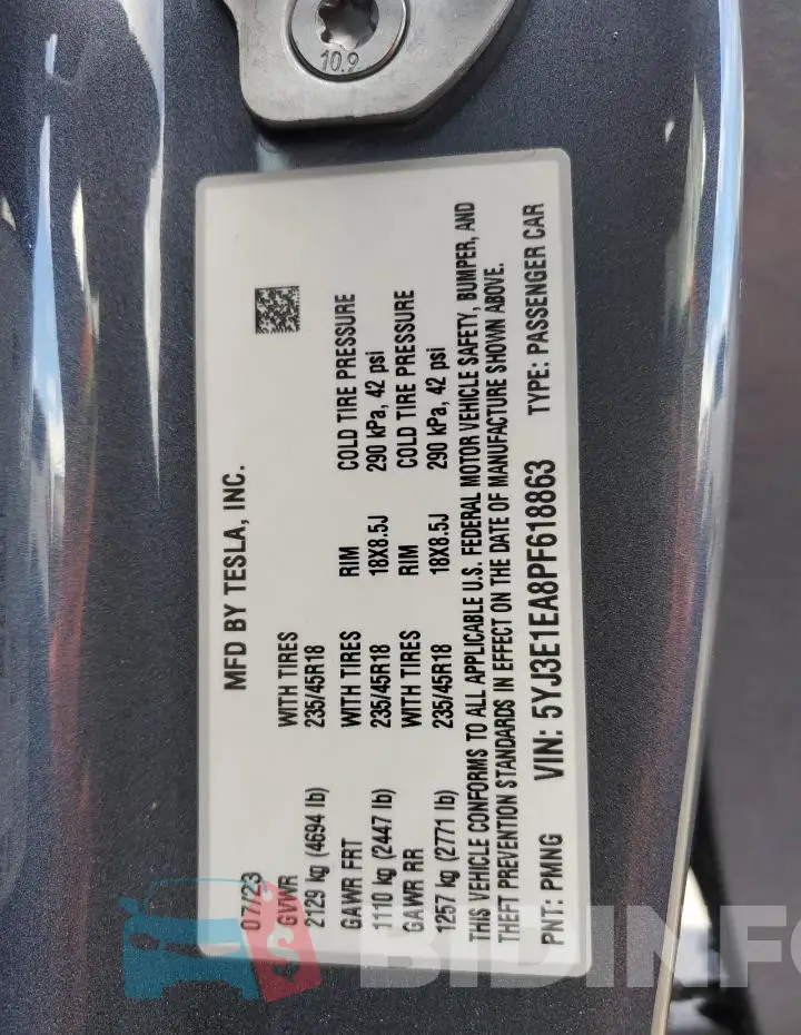 5YJ3E1EA8PF618863 Photo# 13