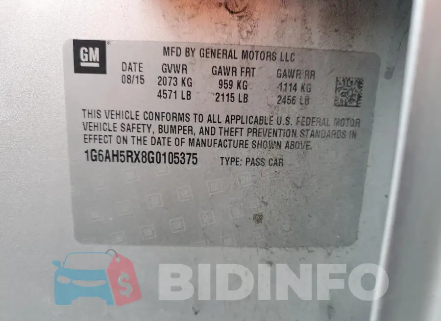 1G6AH5RX8G0105375 Photo# 12