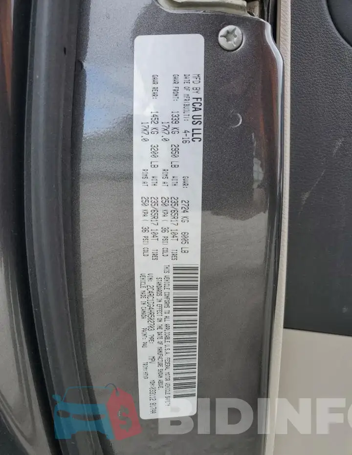 2C4RC1DG4HR502703 Photo# 13