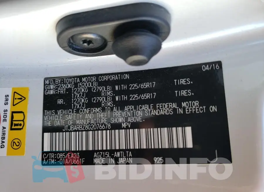 JTJBARBZ8G2076678 Photo# 12