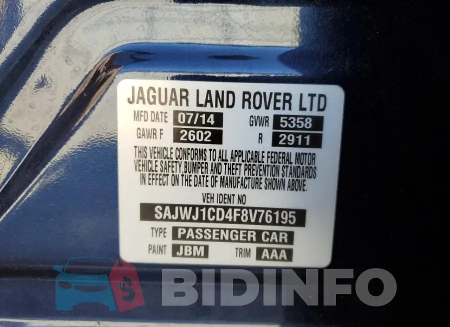 SAJWJ1CD4F8V76195 Photo# 12