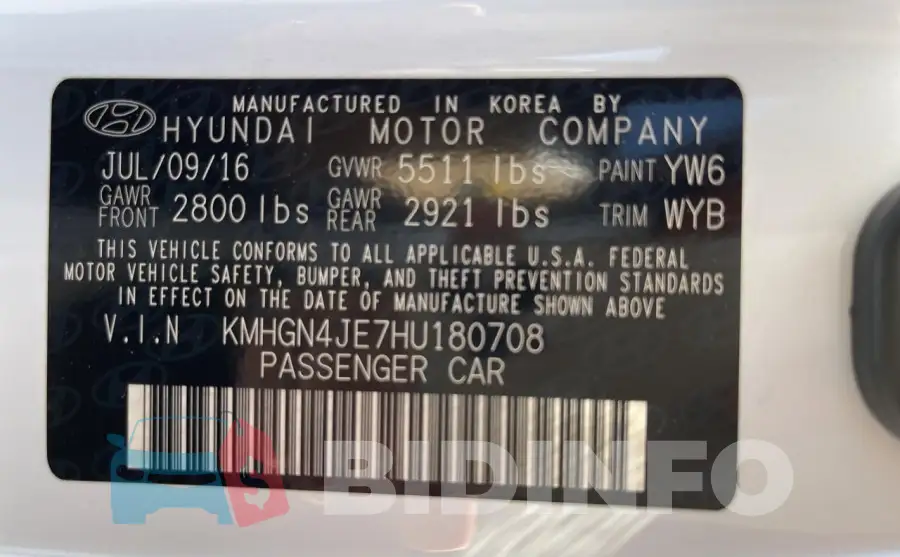 KMHGN4JE7HU180708 Photo# 10