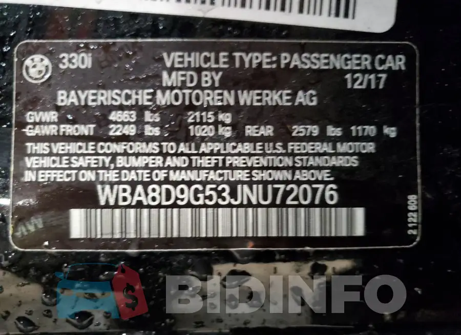 WBA8D9G53JNU72076 Photo# 12
