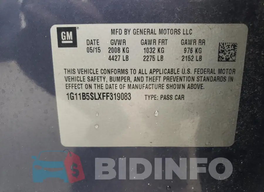 1G11B5SLXFF319083 Photo# 12