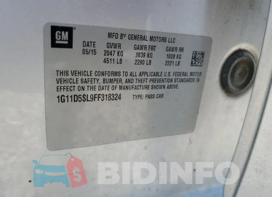 1G11D5SL9FF318324 Photo# 12