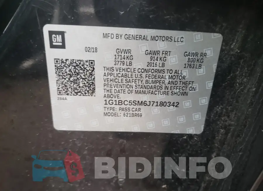 1G1BC5SM6J7180342 Photo# 13
