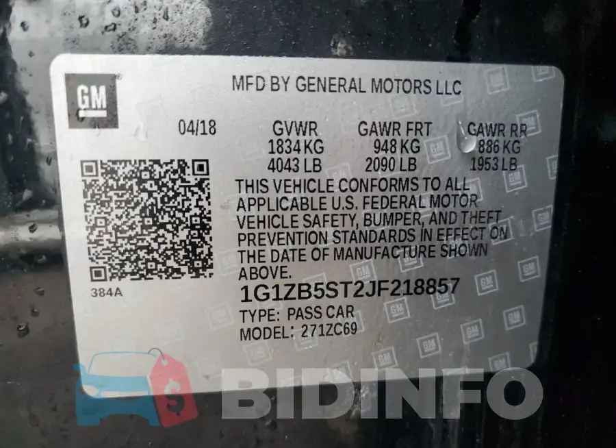 1G1ZB5ST2JF218857 Photo# 12