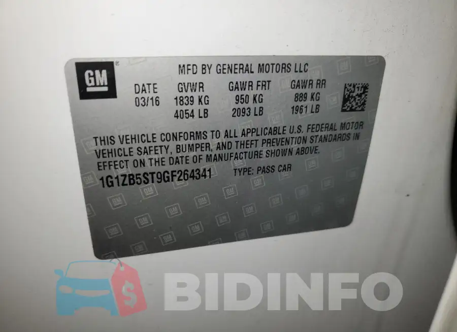 1G1ZB5ST9GF264341 Photo# 12