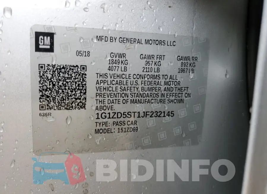 1G1ZD5ST1JF232145 Photo# 12