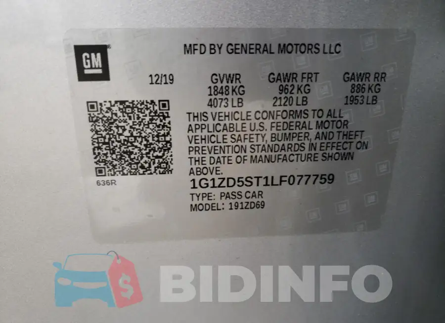 1G1ZD5ST1LF077759 Photo# 12