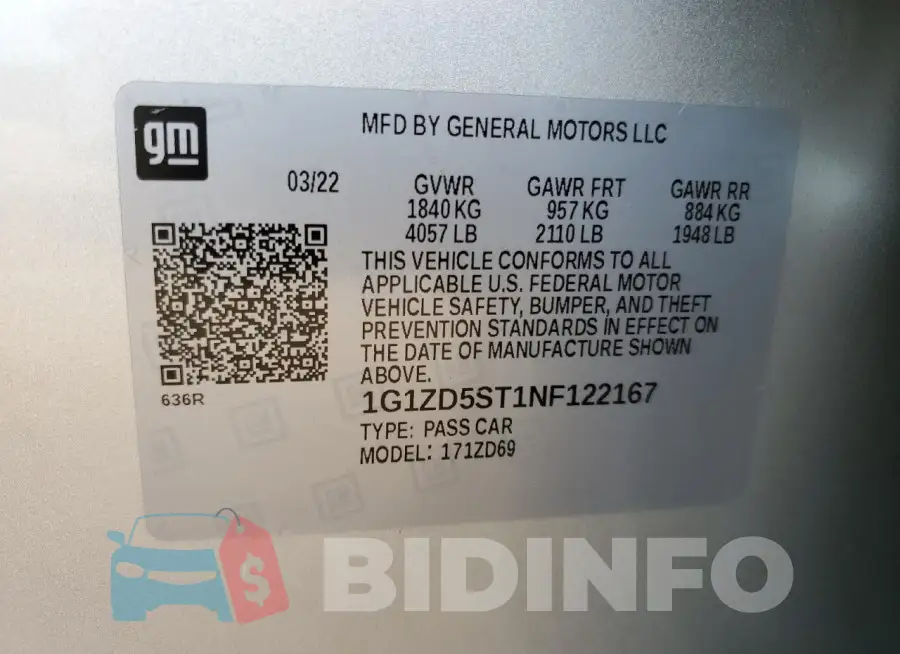 1G1ZD5ST1NF122167 Photo# 13