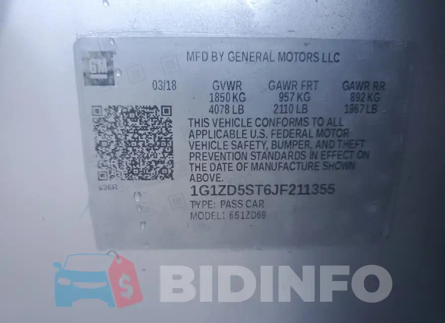 1G1ZD5ST6JF211355 Photo# 12