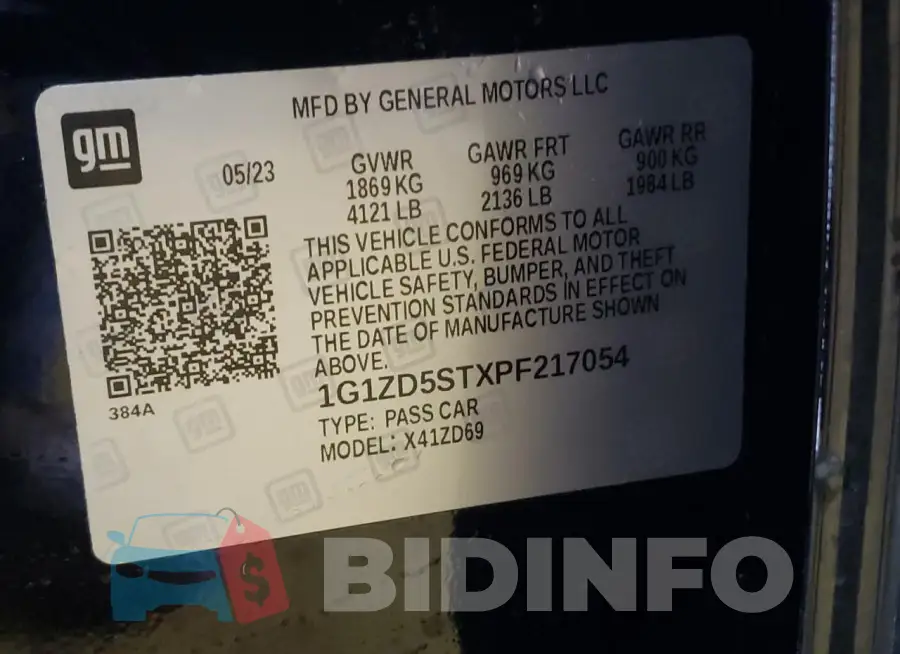 1G1ZD5STXPF217054 Photo# 12