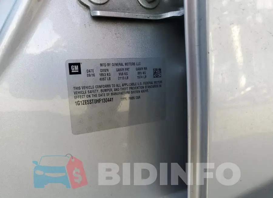 1G1ZE5ST0HF130441 Photo# 12