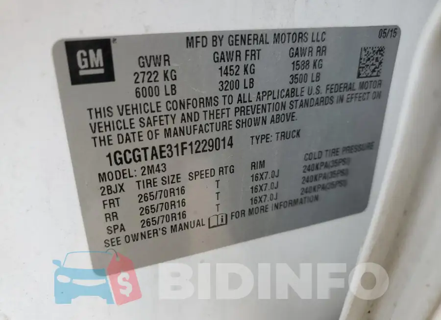 1GCGTAE31F1229014 Photo# 12