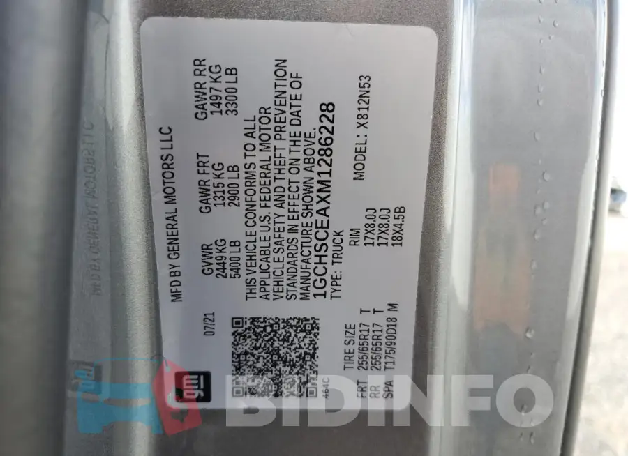 1GCHSCEAXM1286228 Photo# 12