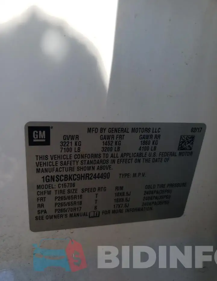 1GNSCBKC9HR244490 Photo# 13