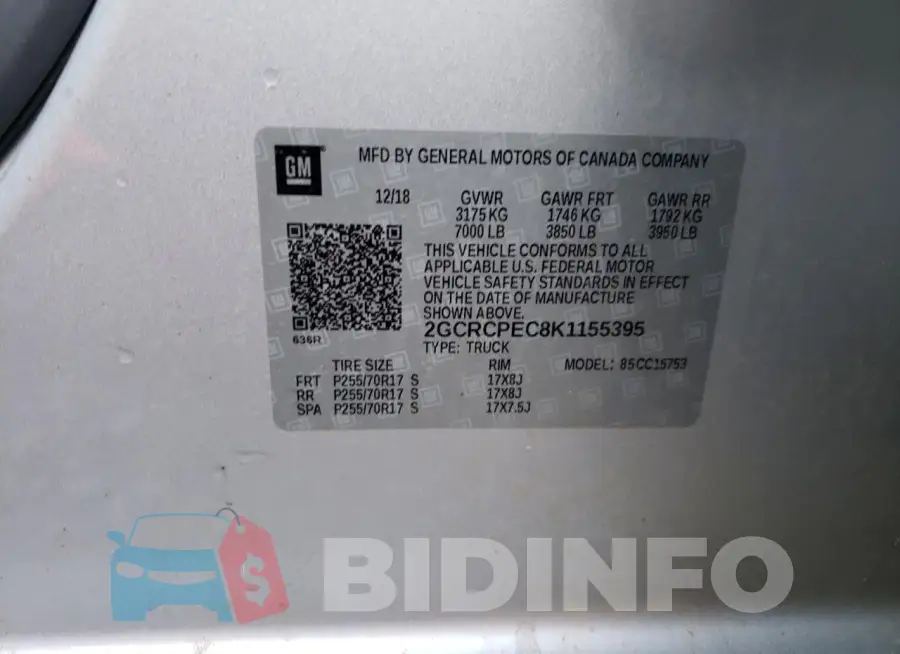2GCRCPEC8K1155395 Photo# 12