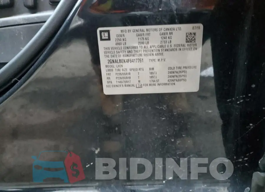 2GNALBEK4F6417761 Photo# 13