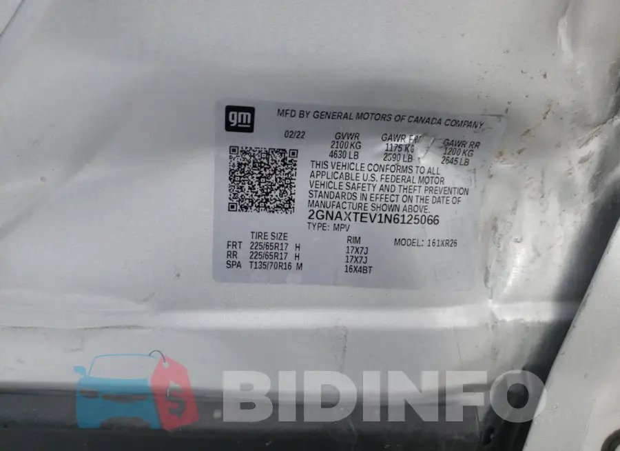 2GNAXTEV1N6125066 Photo# 12
