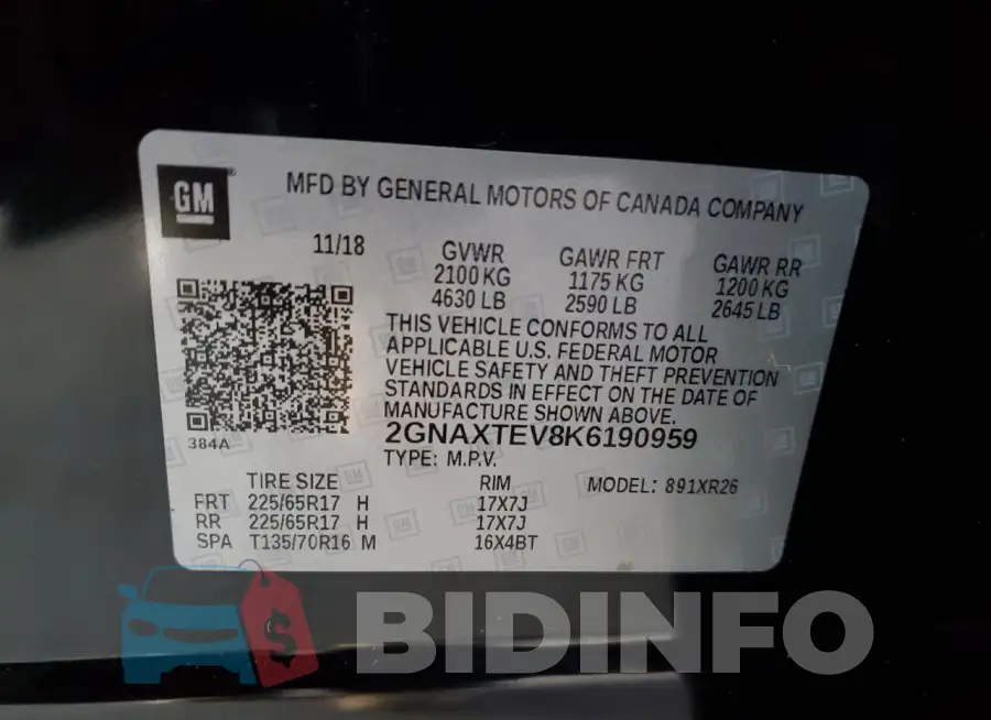 2GNAXTEV8K6190959 Photo# 12