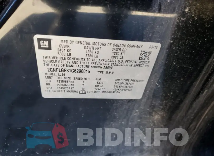 2GNFLGE31G6296815 Photo# 12