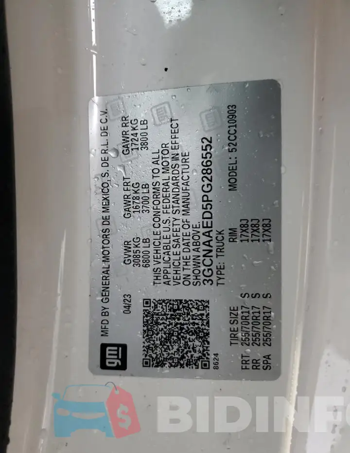 3GCNAAED5PG286552 Photo# 12