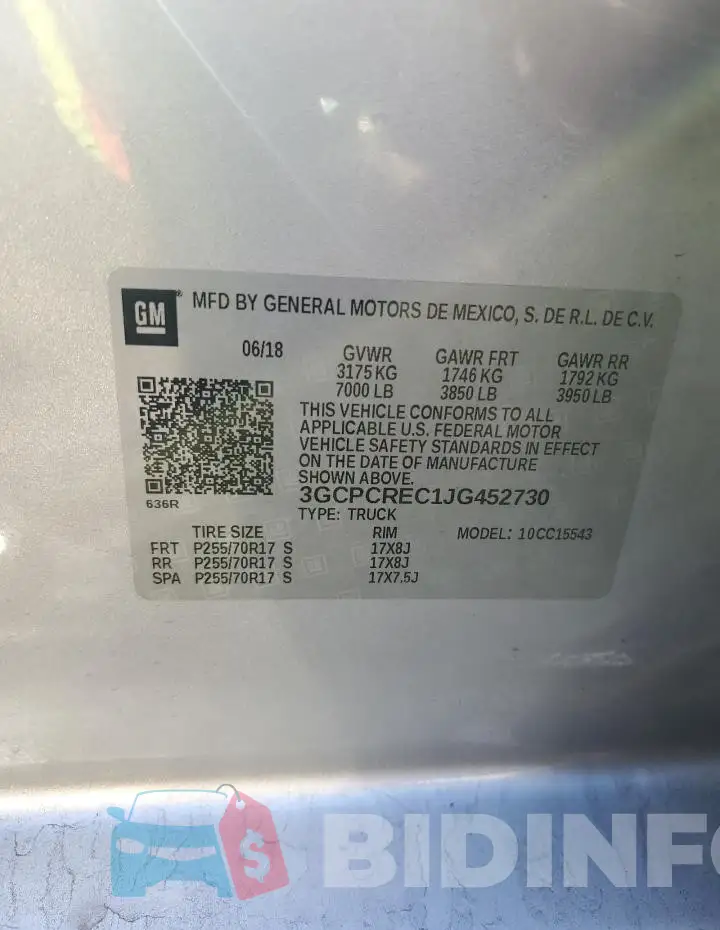 3GCPCREC1JG452730 Photo# 12