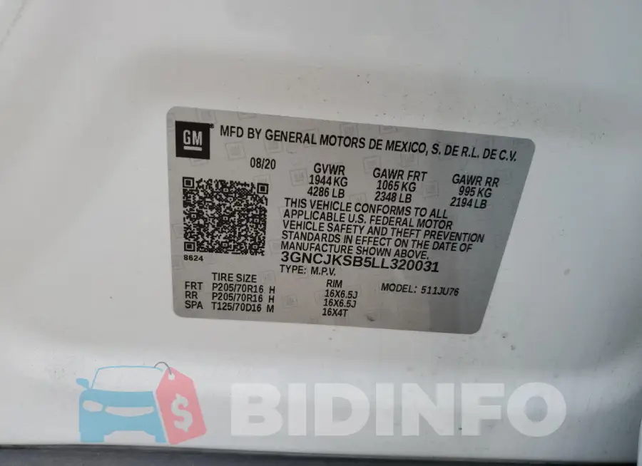 3GNCJKSB5LL320031 Photo# 12