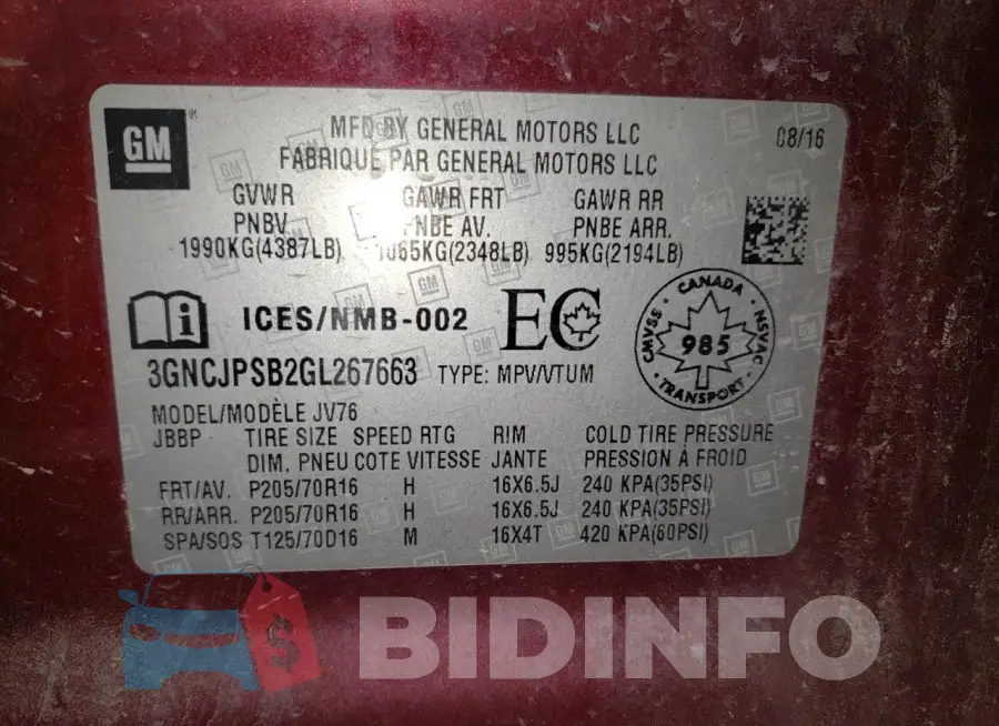 3GNCJPSB2GL267663 Photo# 13
