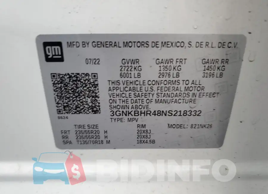 3GNKBHR48NS218332 Photo# 13