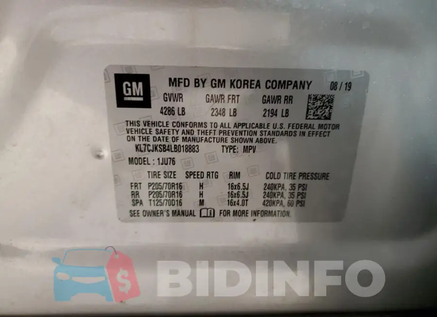 KL7CJKSB4LB018883 Photo# 12