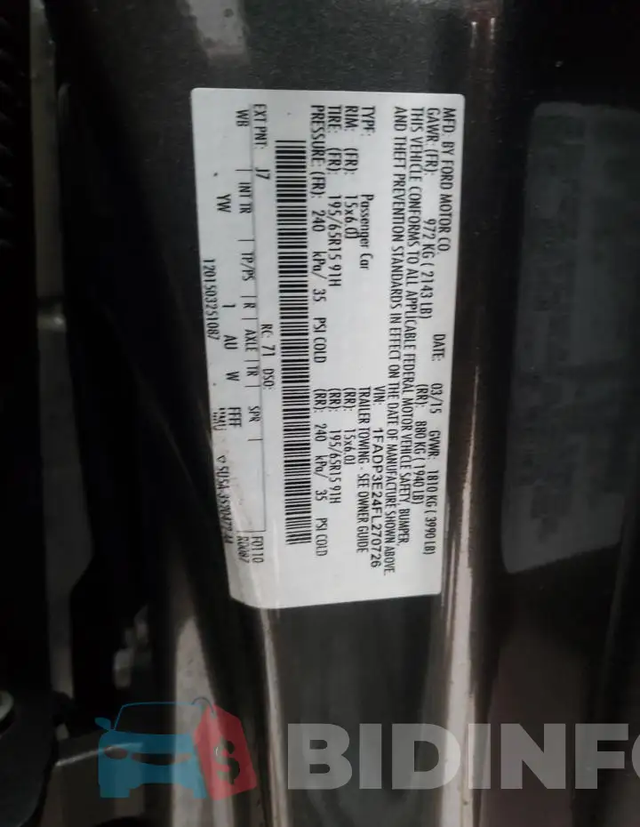 1FADP3E24FL270726 Photo# 13