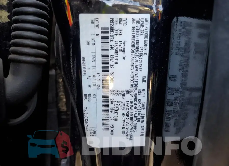 1FADP3F21GL311863 Photo# 13