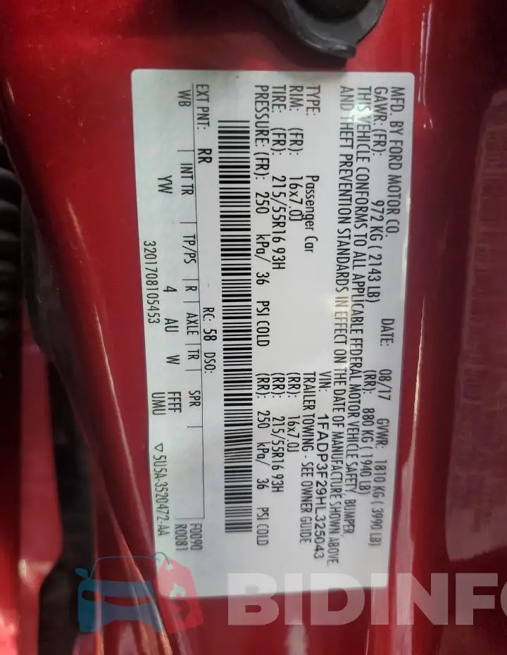 1FADP3F29HL325043 Photo# 12