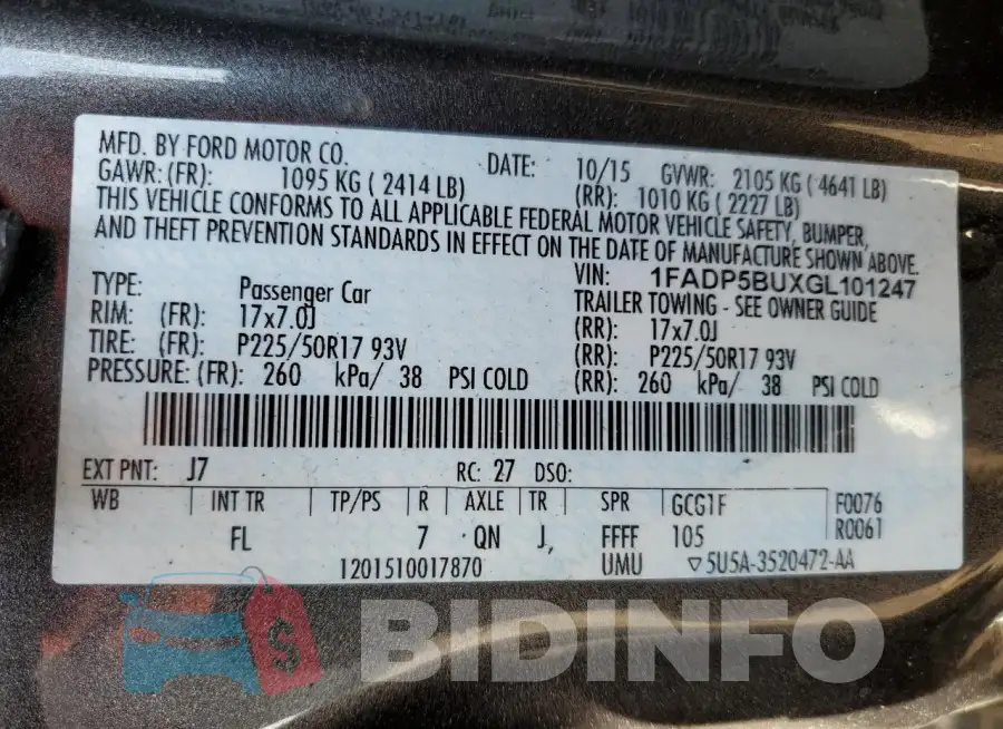 1FADP5BUXGL101247 Photo# 12