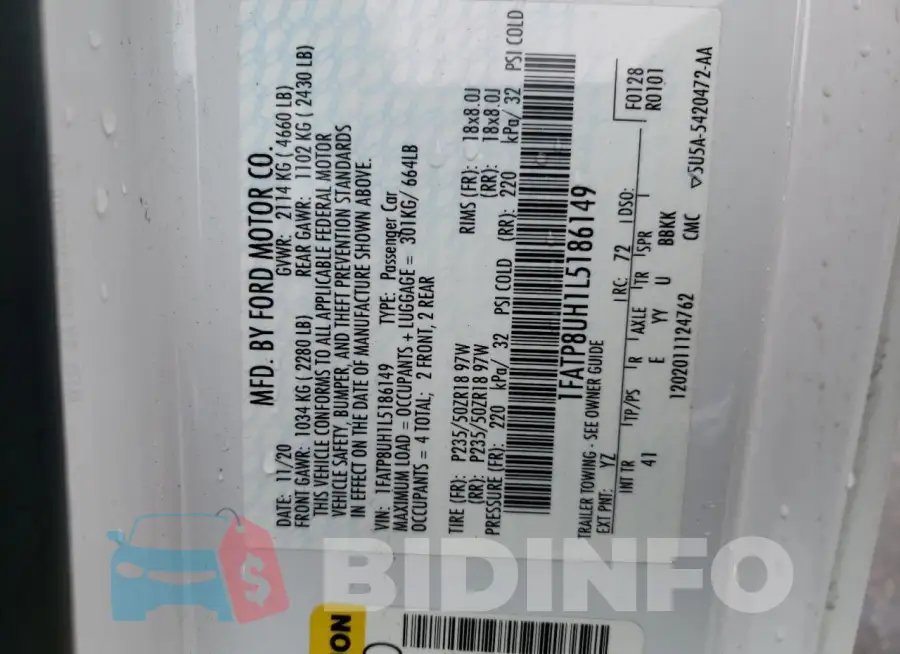 1FATP8UH1L5186149 Photo# 13