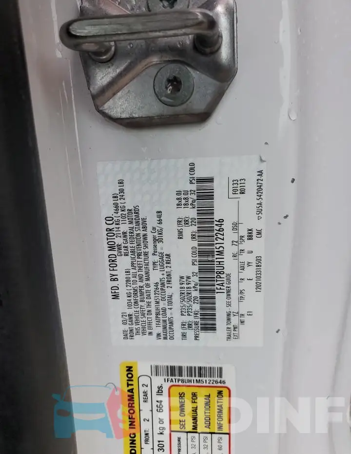 1FATP8UH1M5122646 Photo# 12