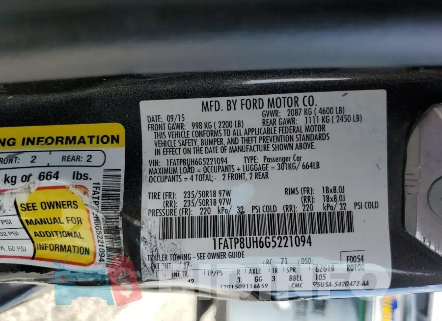 1FATP8UH6G5221094 Photo# 12