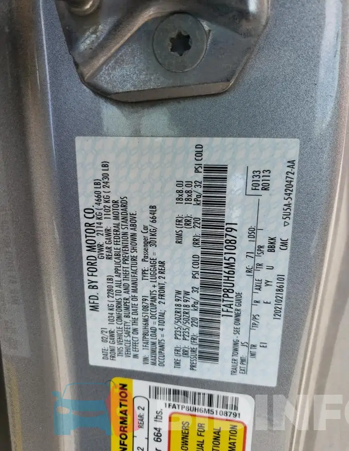 1FATP8UH6M5108791 Photo# 12