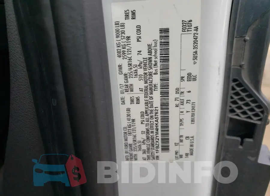 1FBZX2YM4HKA57621 Photo# 13