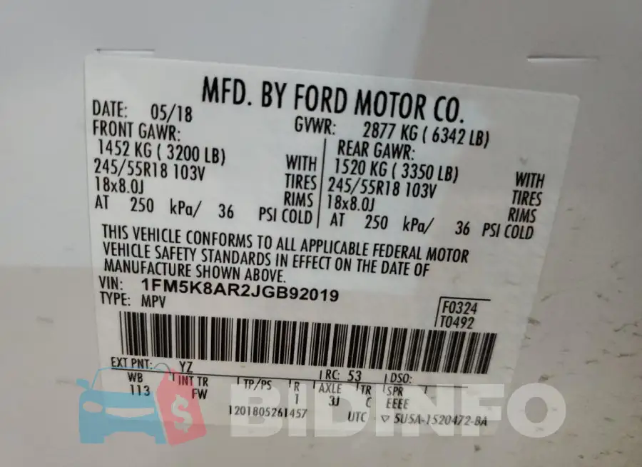 1FM5K8AR2JGB92019 Photo# 12