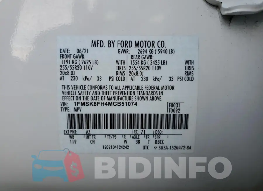 1FMSK8FH4MGB51074 Photo# 13