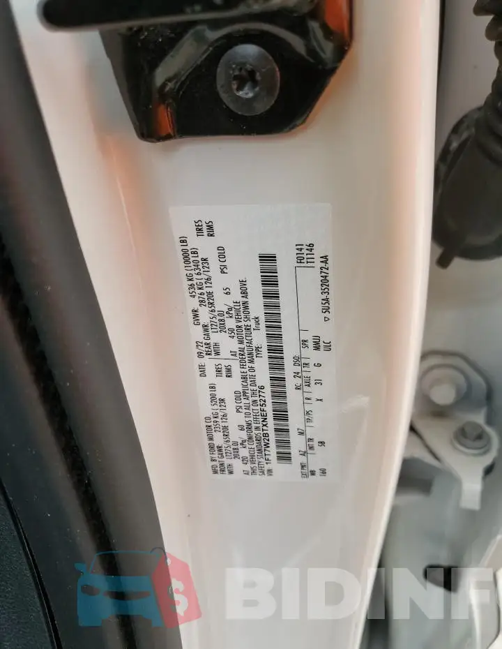 1FT7W2BTXNEF52776 Photo# 12