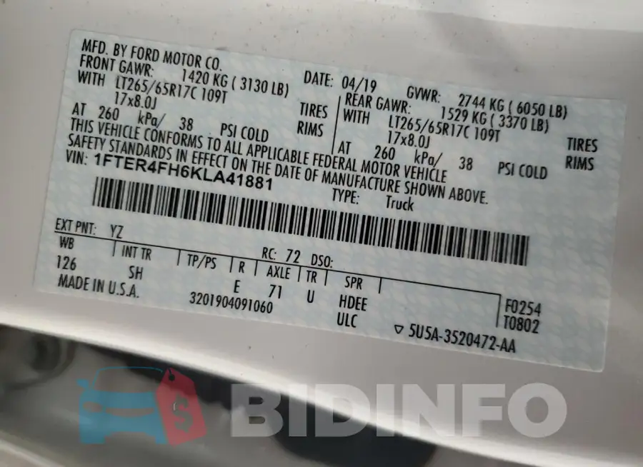 1FTER4FH6KLA41881 Photo# 12