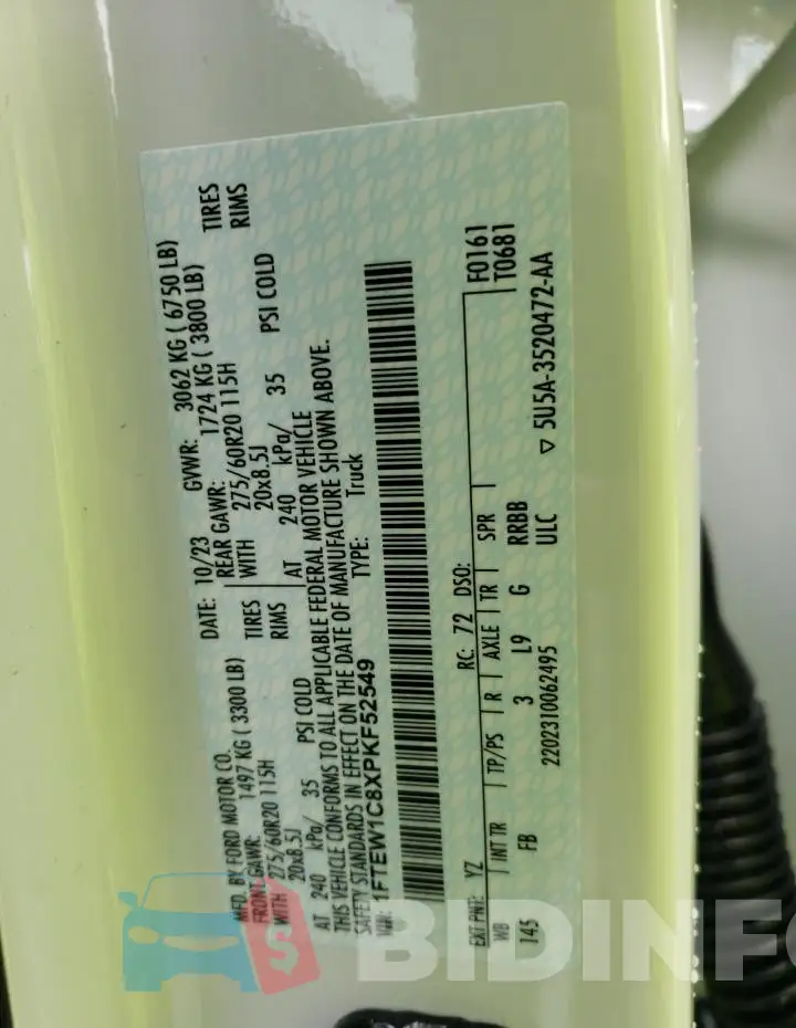 1FTEW1C8XPKF52549 Photo# 12